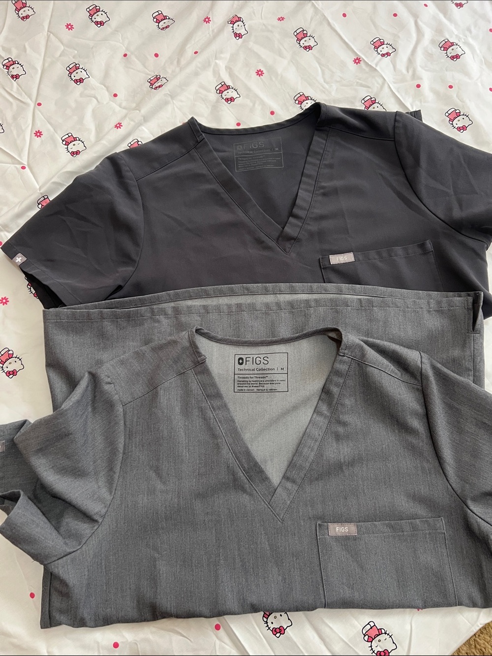 Figs V-Neck Scrub Top Catarina Charcoal and Slate